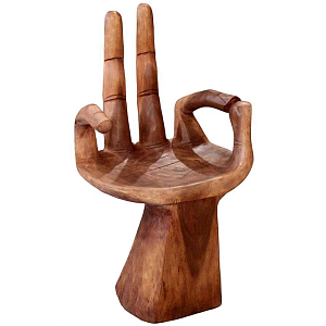 Стул из массива дерева в виде руки Wood Hand Chair