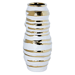 Ваза белая с рельефной поверхностью и золотыми полосами Vase Beehive варинант исполнения - 2 | Loft Concept в Липецке