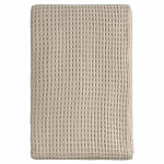 Плед из шерсти бежевого цвета с бахромой Waffle Comfort варинант исполнения - 1 | Loft Concept в Липецке