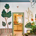 Обои с вышивкой ручной работы Mughal Trees Original colourway on linen варинант исполнения - 7 | Loft Concept в Липецке