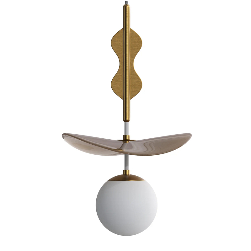 Подвес Bloomy 2 Бежевый Белый Латунь в Липецке | Loft Concept 