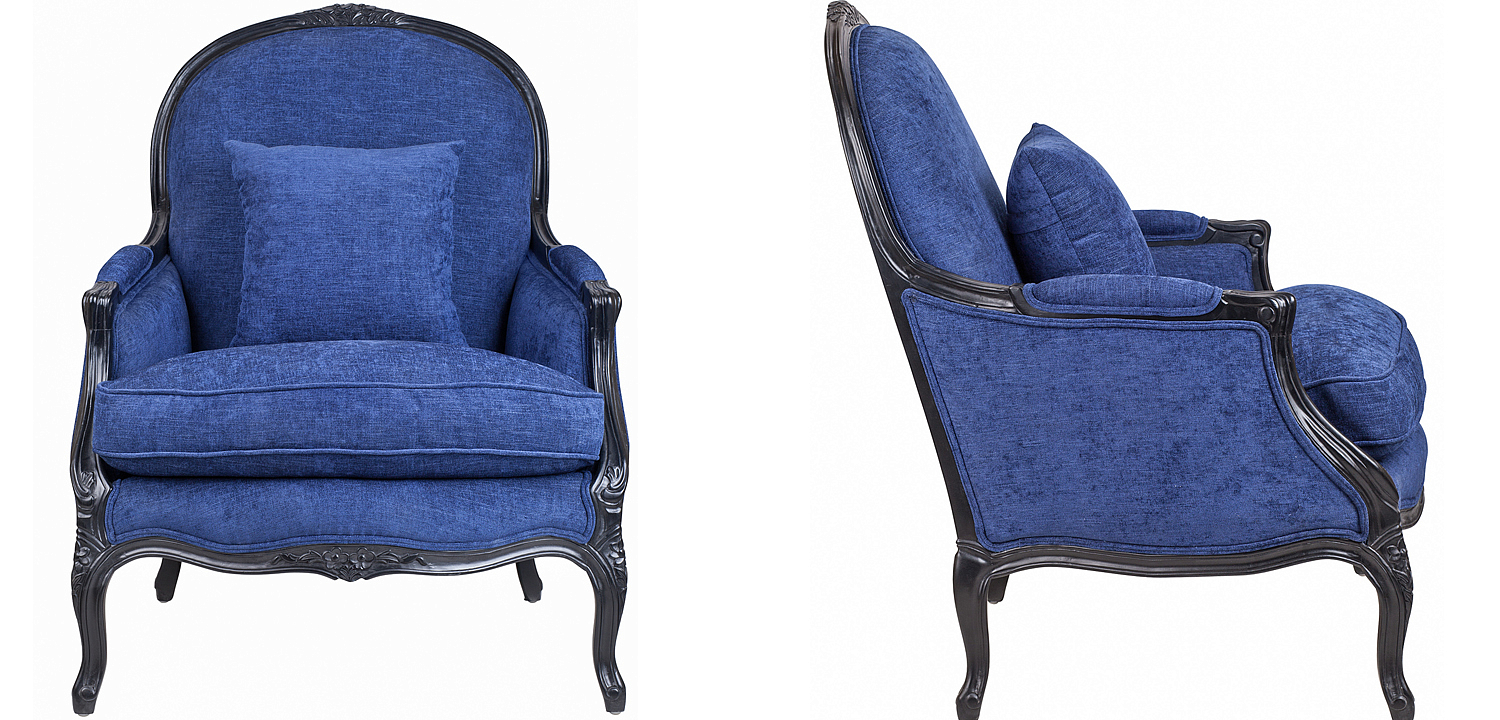 Кресло Bernard Armchair blue Кресло Bernard Armchair blue - Loft-Concept в Липецке