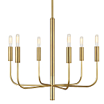 Люстра с 6-ю лампами на тонких изогнутых рожках в современном стиле Feiss варинант исполнения - 1 | Loft Concept в Липецке