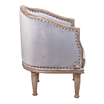 Кресло низкое с мягкой обивкой из велюра на 4-х деревянных ножках Emile Armchair grey варинант исполнения - 2 | Loft Concept в Липецке