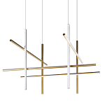 Люстра с 8-ю пересекающимися цилиндрическими плафонами на тонких тросах Trumpet tube варинант исполнения - 1 | Loft Concept в Липецке