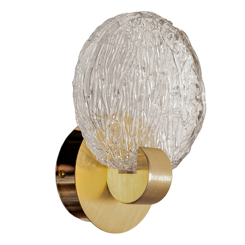 Бра из фактурного стекла на золотом основании Fluted Elegant Sconce Золотой Прозрачное Стекло Бра из фактурного стекла на золотом основании Fluted Elegant Sconce Золотой Прозрачное Стекло в Липецке | Loft Concept