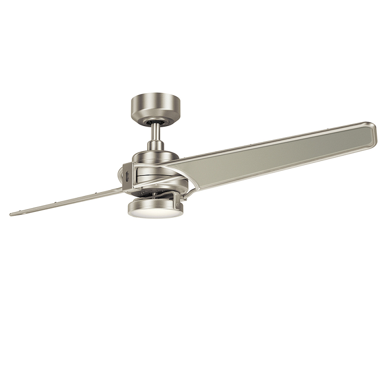 Потолочный светильник вентилятор с двумя широкими лопастями Kichler Серый в Липецке | Loft Concept 