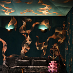 Обои с вышивкой ручной работы Plume Original colourway on velvet варинант исполнения - 2 | Loft Concept в Липецке