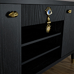 Комод-буфет Elsa Dreams Black с открытыми полками   варинант исполнения - 4 | Loft Concept в Липецке