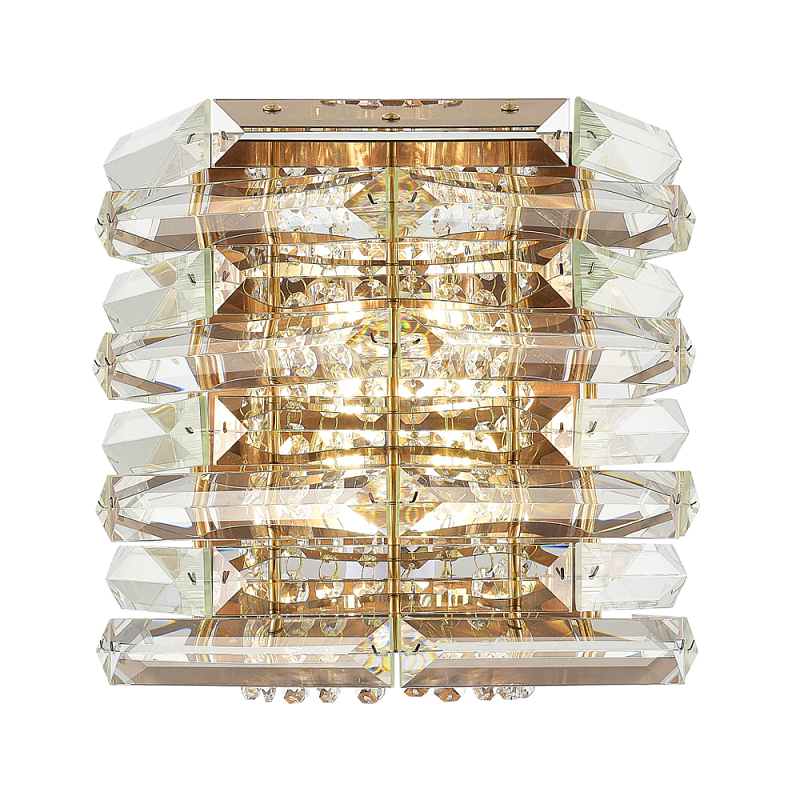 Бра в классическом хрустальном обрамлении Light Garland Прозрачное Стекло Медь Никель в Липецке | Loft Concept 