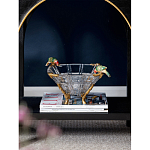 Чаша из прозрачного стекла на бронзовых ножках с фигурками попугаев Eden Garden варинант исполнения - 2 | Loft Concept в Липецке