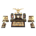 Настольный письменный набор из яшмы и долерита с декором Двуглавый орел Manager Organizer варинант исполнения - 1 | Loft Concept в Липецке