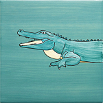 Плитка с узором Крокодил байдарочник варинант исполнения - 3 | Loft Concept в Липецке