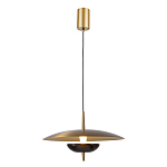 Подвесной светильник с золотым металлическим плафоном округлой формы и декоративным элементом из чёрного мрамора Midnight Grace  варинант исполнения - 1 | Loft Concept в Липецке