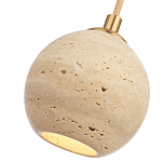 Подвесной светильник с шарообразным плафоном из травертина Shaw Marble Lighting варинант исполнения - 3 | Loft Concept в Липецке