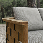 Дизайнерский уличный диван из массива дерева с плетеной спинкой PALINFRASCA Sofa варинант исполнения - 9 | Loft Concept в Липецке