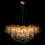 Люстра подвесная с прозрачными стеклянными подвесками в форме капель Диаметр 100 см Droplet Chandelier варинант исполнения - 3 | Loft Concept в Липецке