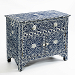 Комод инкрустация костью ORIENTAL Indian синий орнамент варинант исполнения - 3 | Loft Concept в Липецке