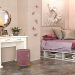 Банкетка круглая пыльно-розовый велюр на 4-х металлических ножках золотого цвета SANJAY варинант исполнения - 5 | Loft Concept в Липецке