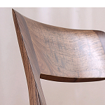 Стул деревянный с мягким сиденьем из черной натуральной кожи Moon Walnut Furniture варинант исполнения - 6 | Loft Concept в Липецке