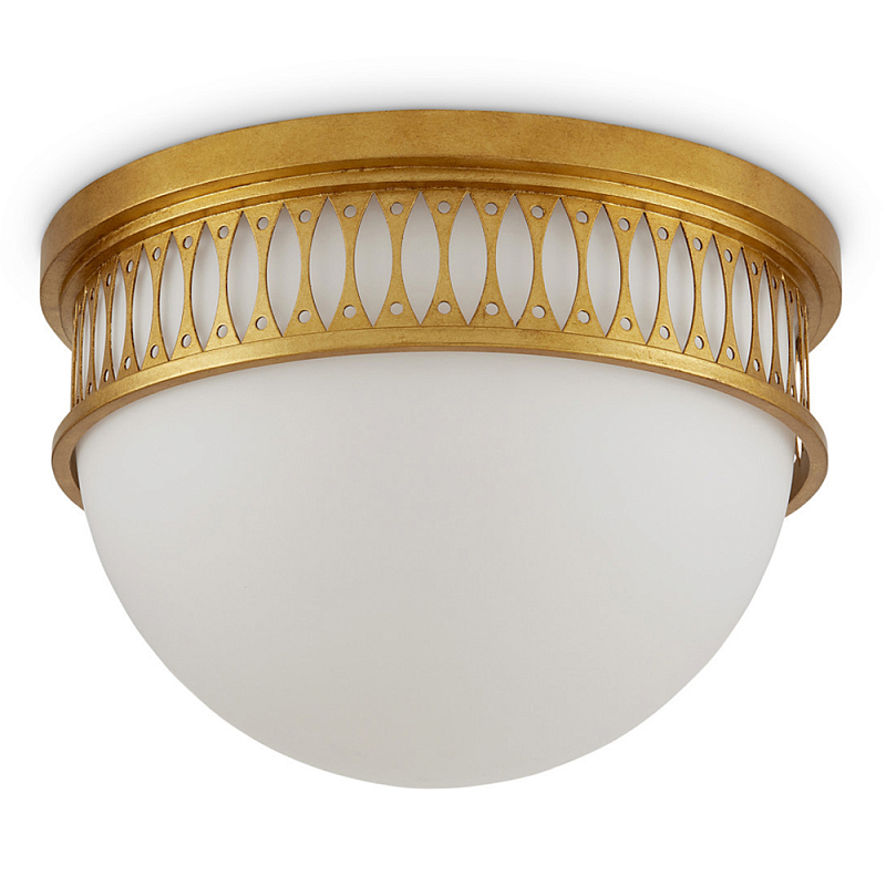 Потолочный светильник с фактурным золотым каркасом Exceptional Classic Design Золотой Молочный в Липецке | Loft Concept 