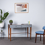 Стол письменный из массива бука с 2-мя ящиками серый Wenge Light варинант исполнения - 5 | Loft Concept в Липецке