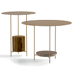 Дизайнерский круглый кофейный стол из металла с мраморным декором PANNA COTTA Coffee Table варинант исполнения - 5 | Loft Concept в Липецке