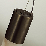 Подвесной светильник цилиндрической формы с плафоном из алебастра и металлическими торцами Темная Латунь 60 см Cryptocrystalline Stone варинант исполнения - 5 | Loft Concept в Липецке