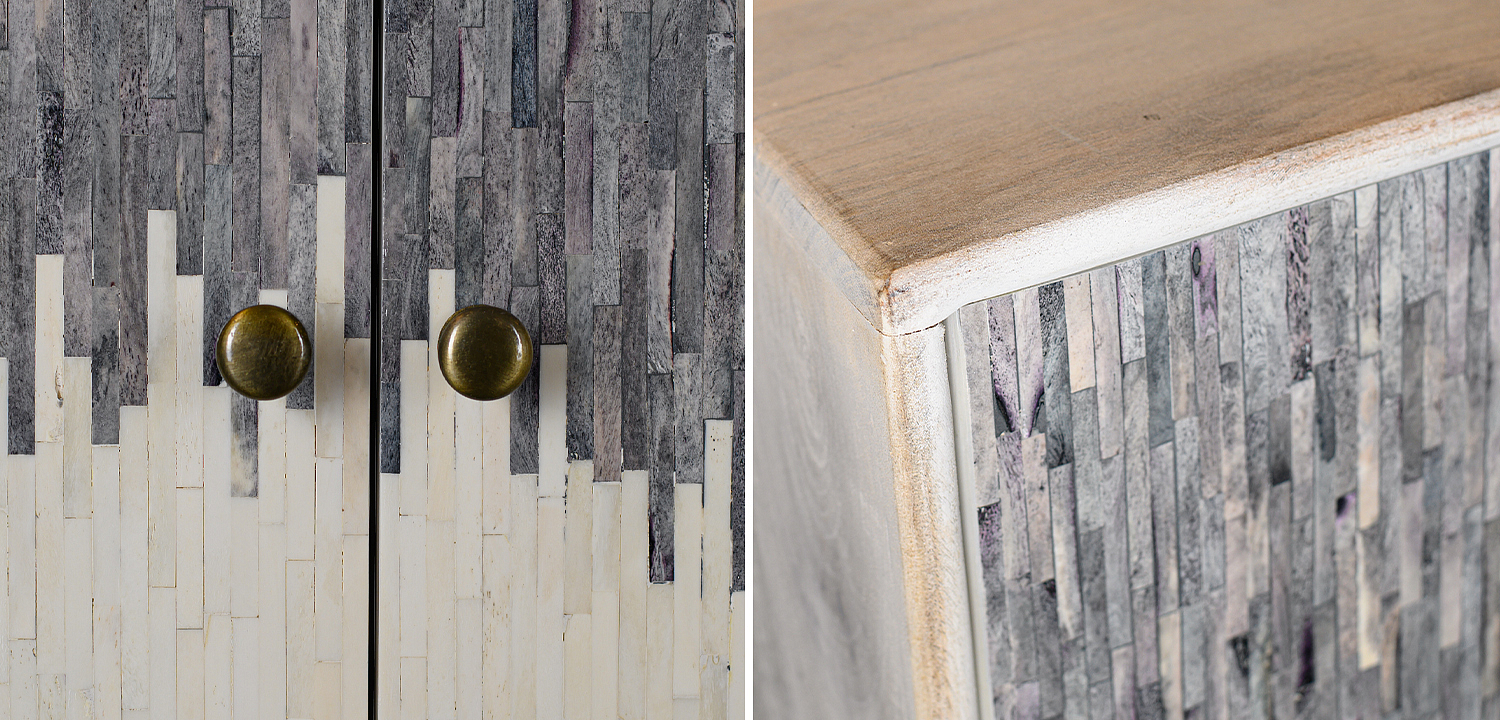 Комод с инкрустацией Grey White Bone Inlay Комод с инкрустацией Grey White Bone Inlay - Loft-Concept в Липецке