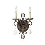 Бра с 2-мя лампами в виде свеч с подвесками и состаренным эффектом Feiss варинант исполнения - 1 | Loft Concept в Липецке