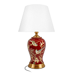 Настольная лампа бордовая с изображением птиц Slip Away варинант исполнения - 1 | Loft Concept в Липецке