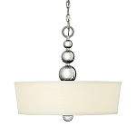 Люстра подвесная с белым тканевым цилиндрическим абажуром и декоративными шарами Hinkley варинант исполнения - 1 | Loft Concept в Липецке