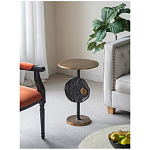 Столик приставной с абстрактным основанием и акцентом в виде золотистого диска Heavenly Space варинант исполнения - 9 | Loft Concept в Липецке