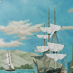 Обои ручная роспись Nantucket Crossing Brandt colourway on scenic paper варинант исполнения - 4 | Loft Concept в Липецке