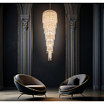 Люстра многоярусная каскадная с хрустальными подвесками Roul Crystal Light варинант исполнения - 8 | Loft Concept в Липецке