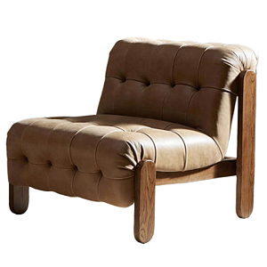 Кресло с деревянным каркасом и обивкой из кожи Medieval Furniture