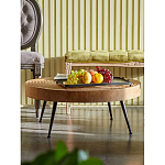 Журнальный столик с круглой фактурной столешницей из натурального дерева Vortex варинант исполнения - 4 | Loft Concept в Липецке