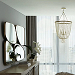 Зеркало в ассиметричной раме золотистого цвета Chaotic варинант исполнения - 4 | Loft Concept в Липецке