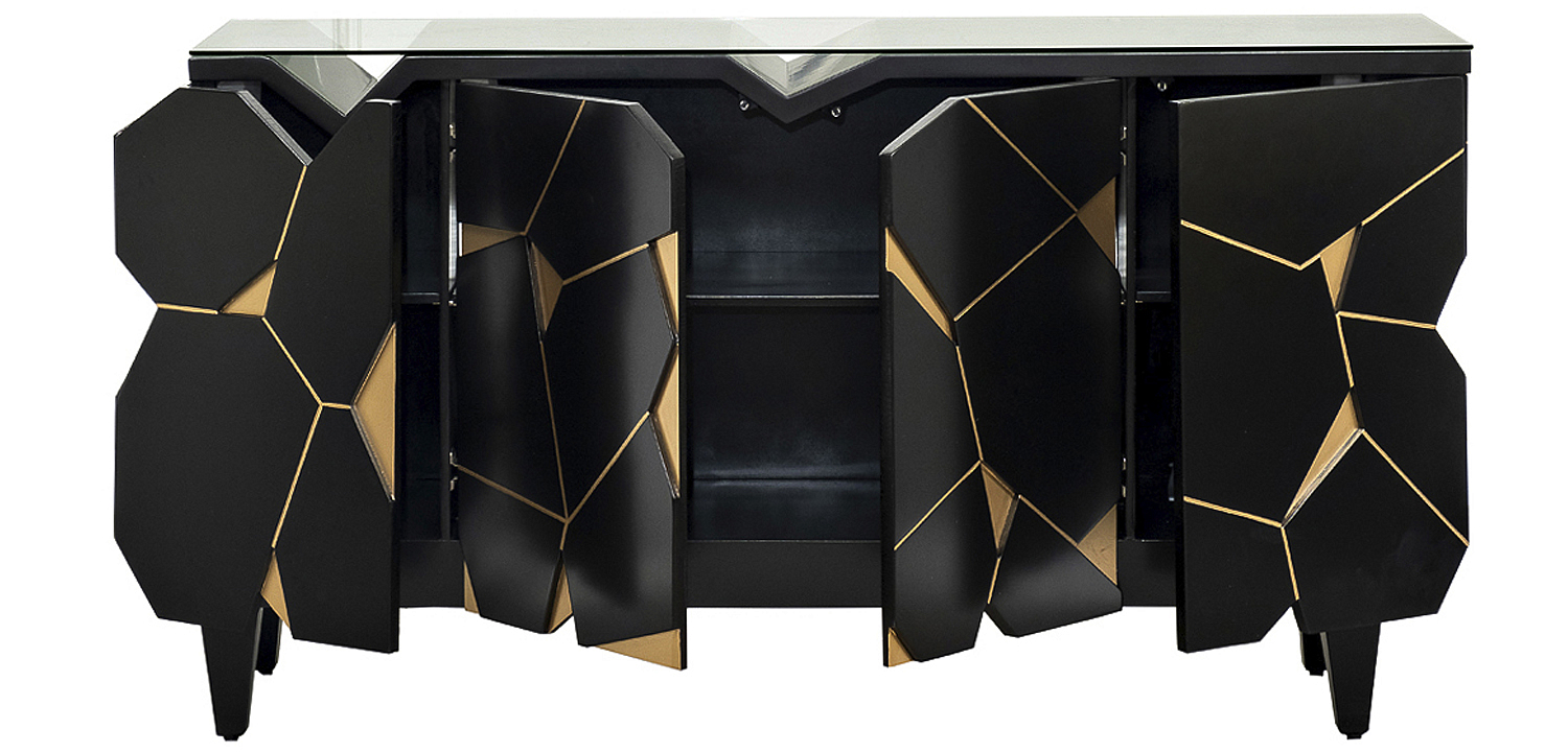 Комод геометрический декор Mosaik Chest of drawers Черный Комод геометрический декор Mosaik Chest of drawers Черный - Loft-Concept в Липецке