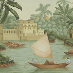 Обои ручная роспись River Scenes of Bengal Verdoyant варинант исполнения - 3 | Loft Concept в Липецке