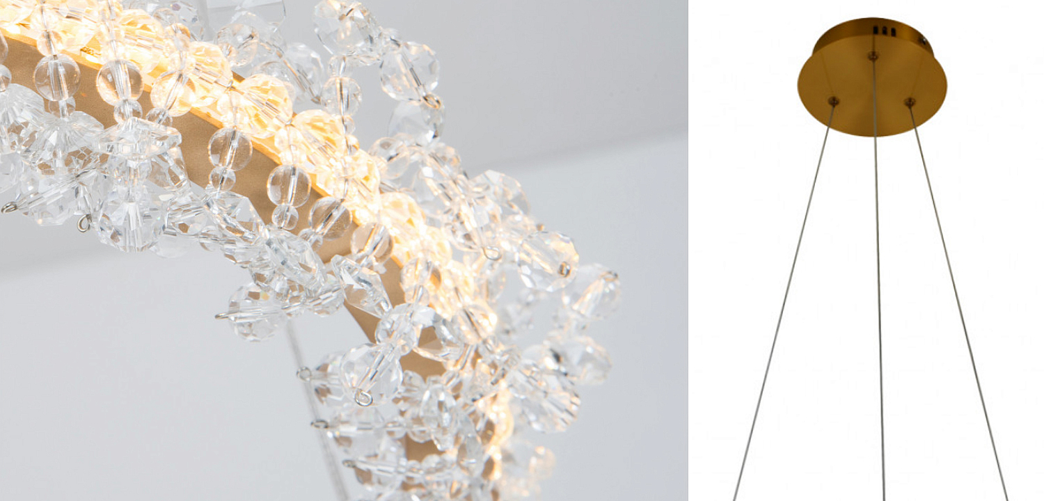 Crystal round chandelier Светильник Кольцо из Хрусталя Crystal round chandelier Светильник Кольцо из Хрусталя - Loft-Concept в Липецке
