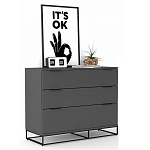 Комод цвета графит с 3-мя ящиками Strict Lines  варинант исполнения - 2 | Loft Concept в Липецке