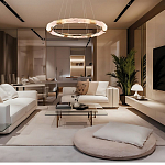 Люстра в форме кольца с золотым декором Warm Heavenly Light варинант исполнения - 7 | Loft Concept в Липецке