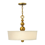 Люстра подвесная с белым тканевым цилиндрическим абажуром и декоративными шарами Hinkley варинант исполнения - 8 | Loft Concept в Липецке