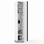 Шкаф-пенал белый с зеркальной дверцей Strict Lines варинант исполнения - 3 | Loft Concept в Липецке