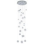 Каскадная люстра с плафонами в виде хрустальных сфер Esme Sphere Crystal Chrome Cascade Chandelier 25 варинант исполнения - 1 | Loft Concept в Липецке
