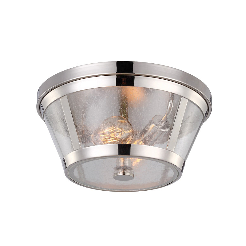 Потолочный светильник с плафоном из прозрачного пузырькового стекла Feiss Никель Прозрачное Стекло в Липецке | Loft Concept 