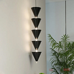 Подвесной светильник светодиодный в виде ряда черных металлических конусов  Herringbone варинант исполнения - 3 | Loft Concept в Липецке