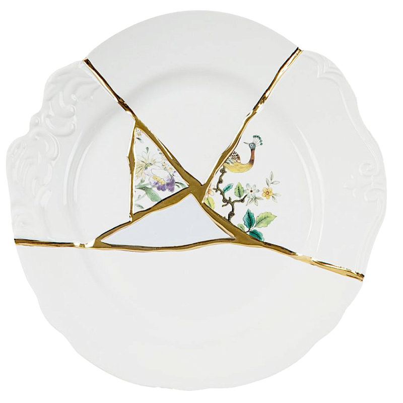 Тарелка Seletti Kintsugi Белый Золотой Тарелка Seletti Kintsugi Белый Золотой в Липецке | Loft Concept