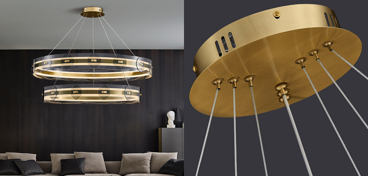 Люстра Gold 2 ring horizontal chandelier Люстра Gold 2 ring horizontal chandelier - Loft-Concept в Липецке